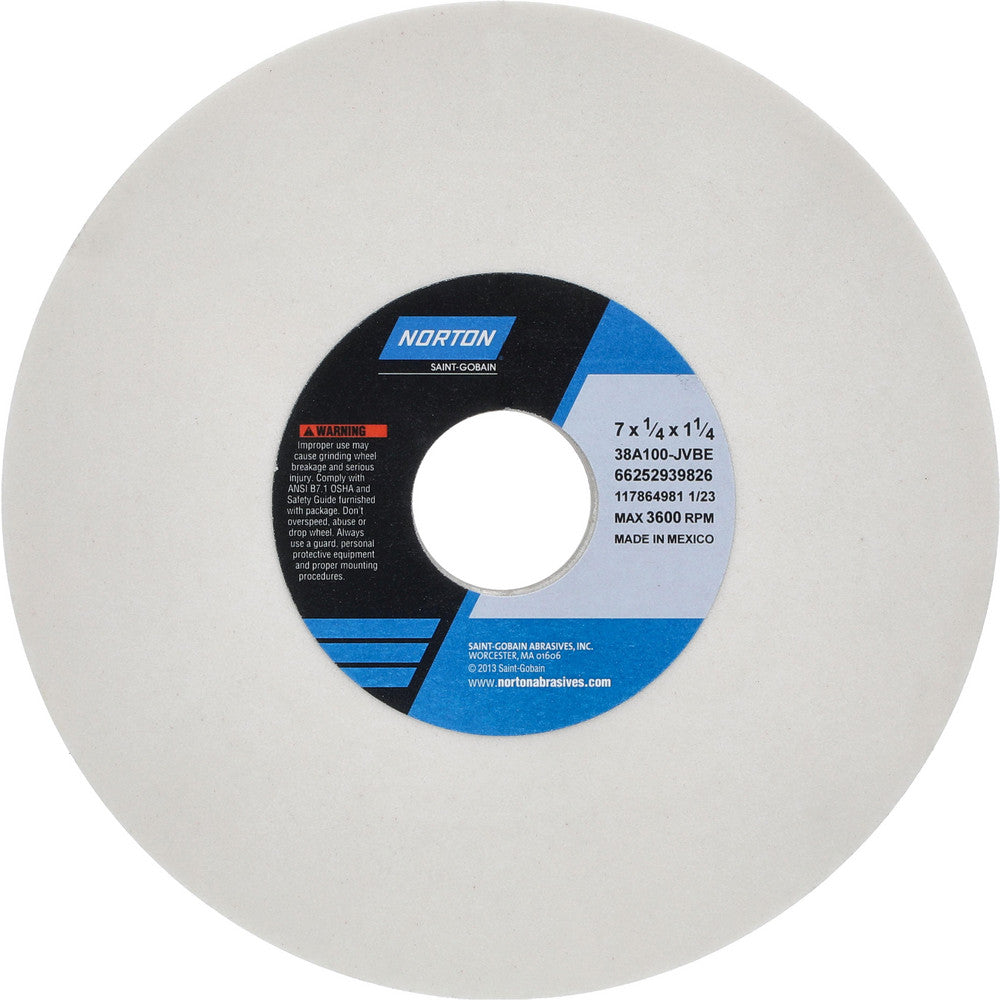 Norton 66252939826 Surface Grinding Wheel 7" Dia, 1/4" Thick, 1-1/4" Hole, 100 Grit, J Hardness