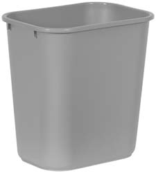 Rubbermaid FG295600GRAY Wastebasket / Trash Can Medium Under Desk 28 Qt, Gray