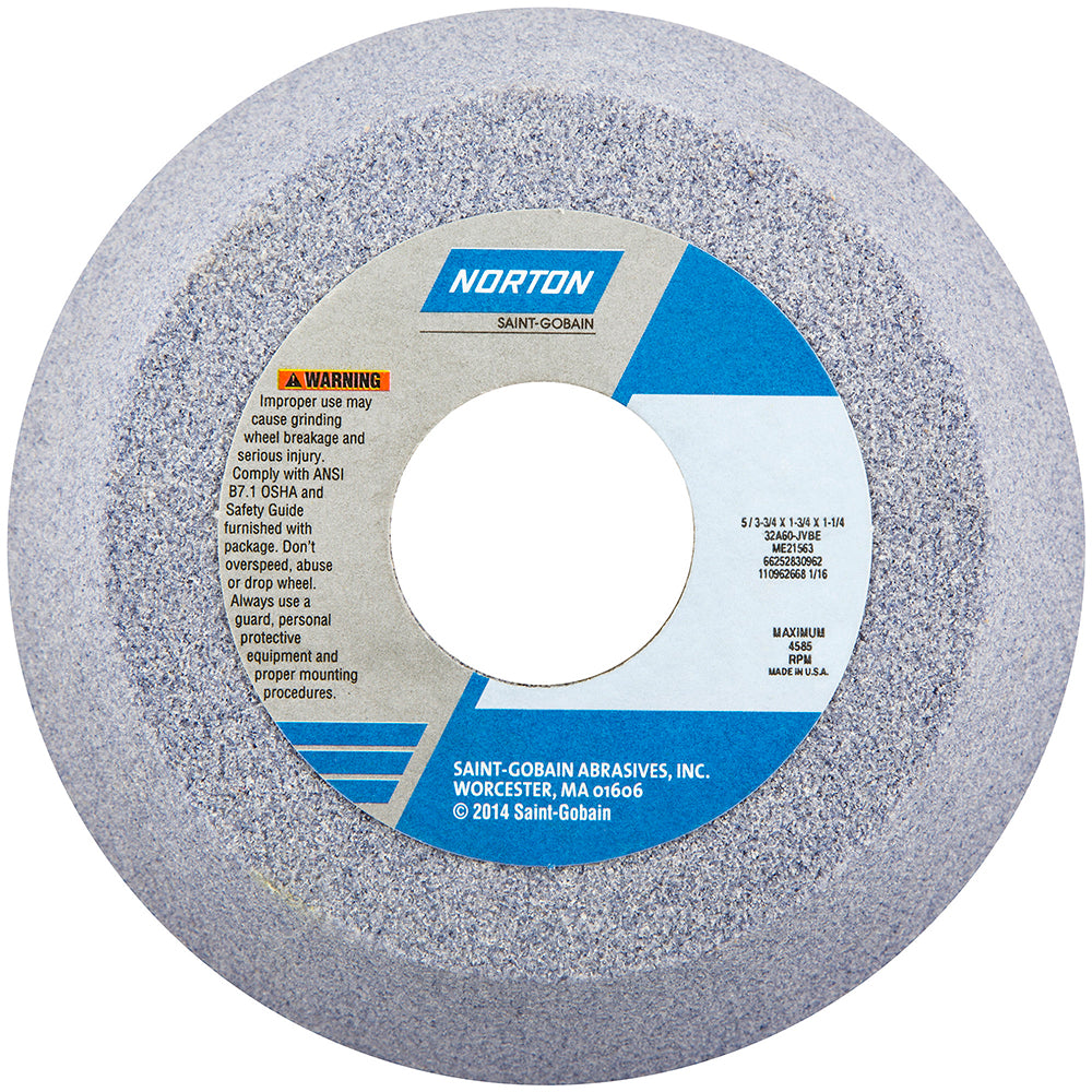Norton 66252830962 Tool & Cutting Grinding Wheel 5" Dia, 60 Grit, J Hardness, Type 11