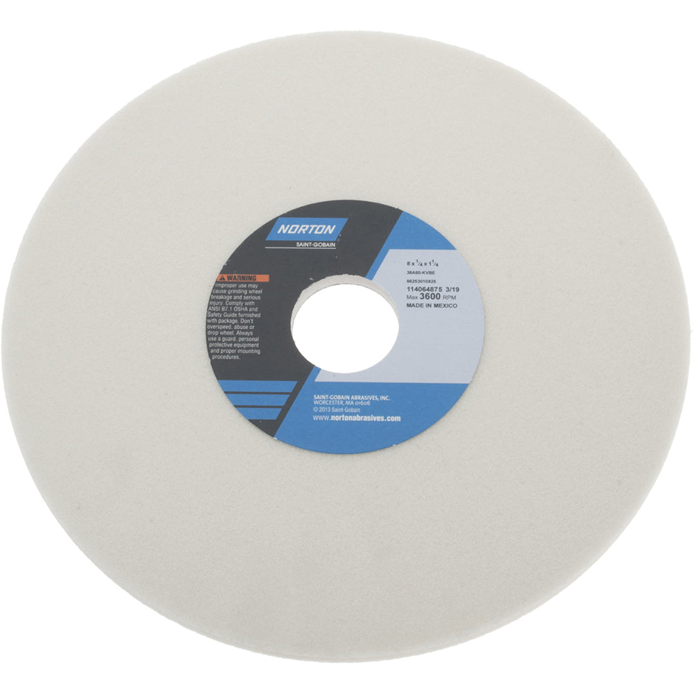Norton 66253010825 Surface Grinding Wheel 8" Dia, 1/4" Thick, 1-1/4" Hole, 60 Grit, K Hardness