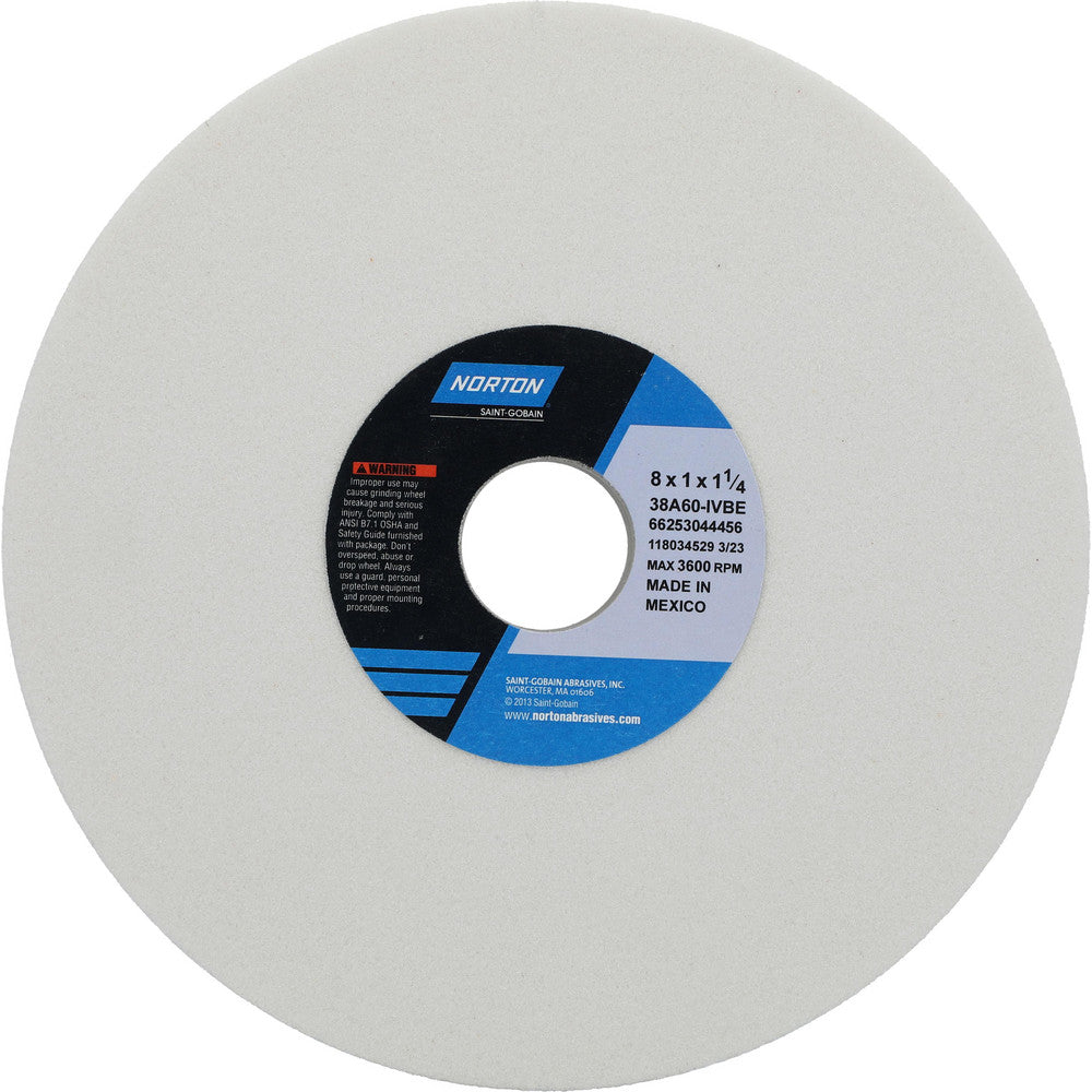 Norton 66253044456 Surface Grinding Wheel 8" Dia, 1" Thick, 1-1/4" Hole, 60 Grit, I Hardness