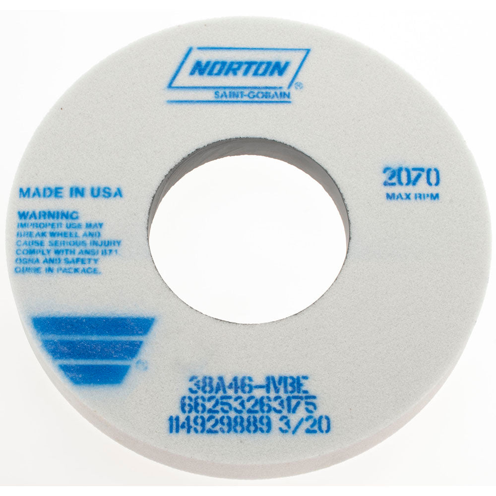 Norton 66253263175 Surface Grinding Wheel 12" Dia, 1-1/2" Thick, 5" Hole, 46 Grit, I Hardness