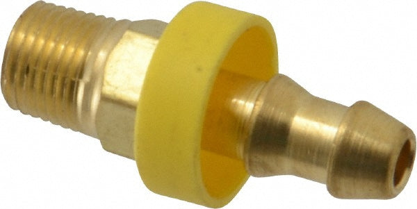Eaton 10004B-102 Barbed Push-On Hose Male Connector 1/8-27 NPT, Brass, 1/4" Barb
