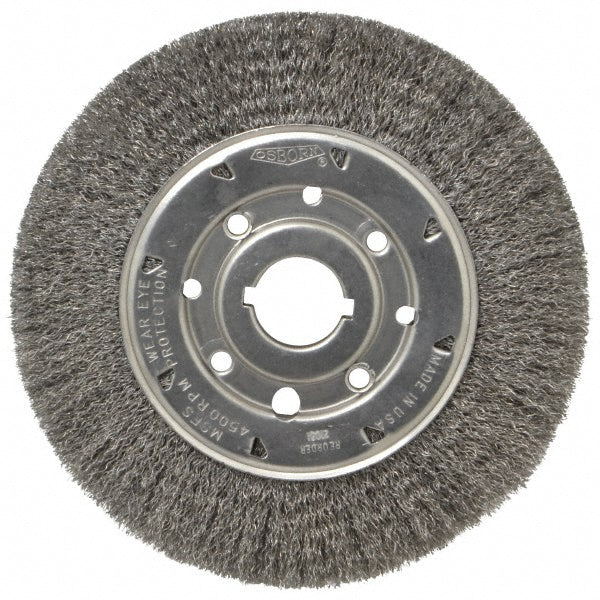 Osborn 0002140600 Wheel Brush 8" Wheel Dia, 5/8" Face Width, 0.0104" Wire Dia, Crimped