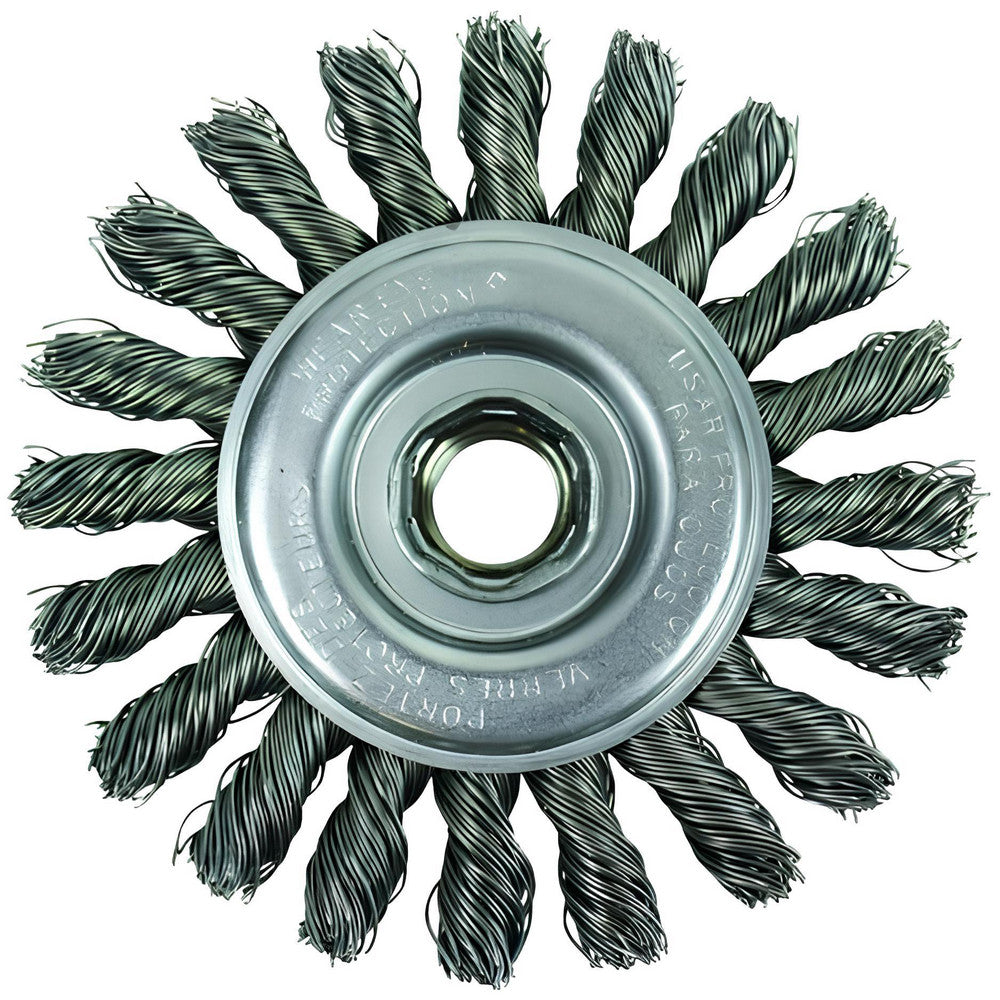 Osborn 0002672900 Wheel Brush 4" Wheel Dia, 1/4" Face Width, 0.0200" Wire Dia, Knotted Cable Twist