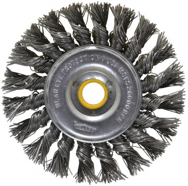 Osborn 0002674000 Wheel Brush 4" Wheel Dia, 5/16" Face Width, 0.0200" Wire Dia, Knotted