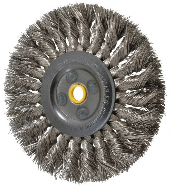Osborn 0002675800 Wheel Brush 6" Wheel Dia, 1/2" Face Width, 0.0160" Wire Dia, Knotted