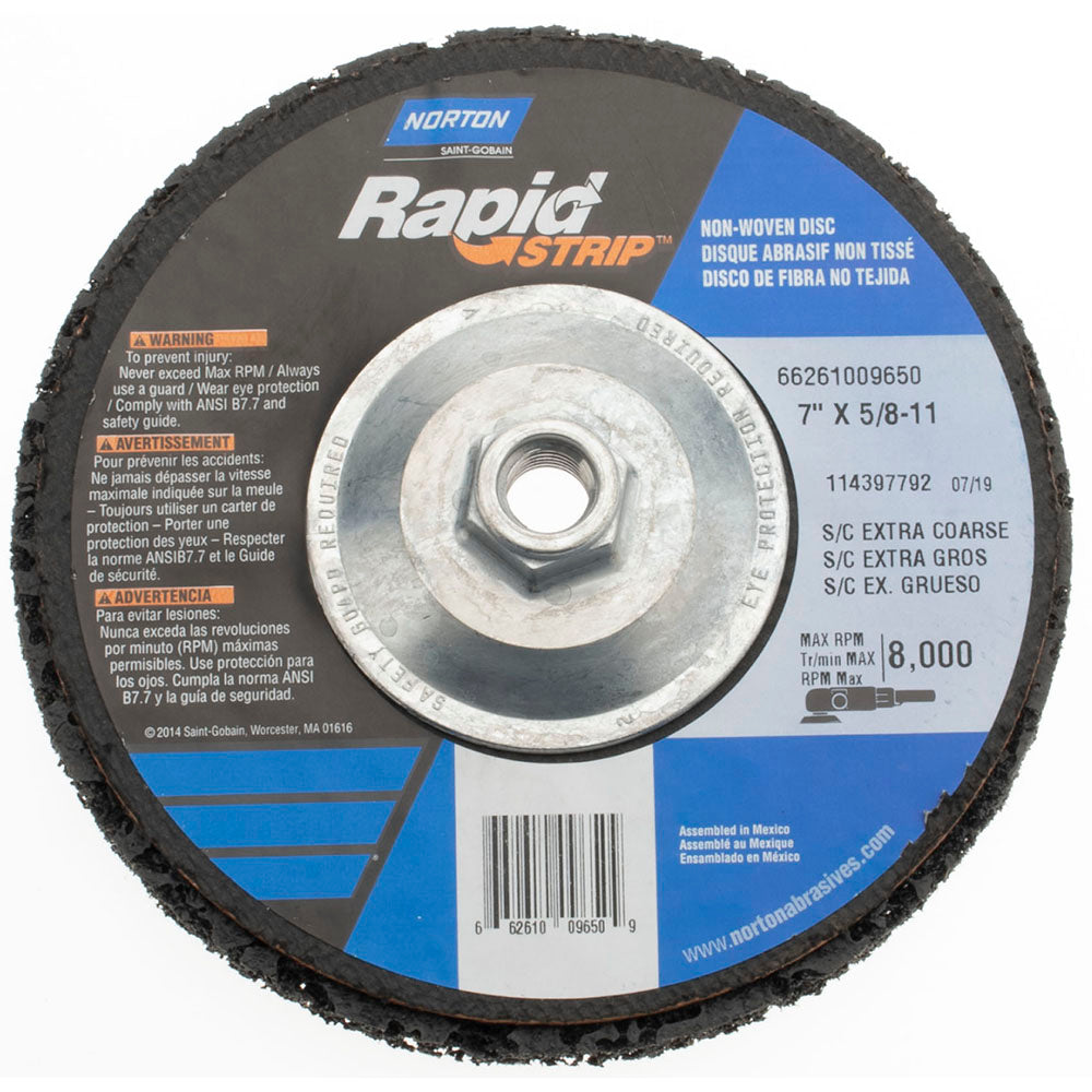 Norton 66261009650 Depressed Center Wheel Type 27, 7" Dia, Silicon Carbide