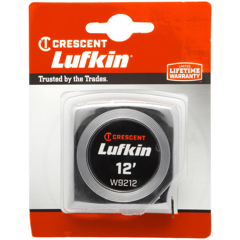 Lufkin W9212 Tape Measure 12' Long, 1/2" Width, Yellow Blade
