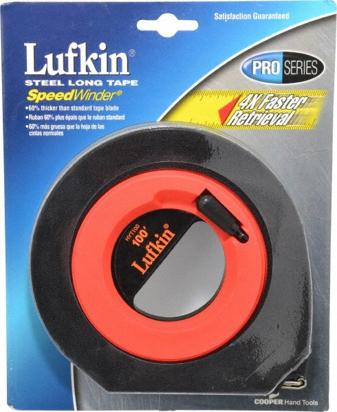 Lufkin HYT100 Tape Measure 100' Long, 3/8" Width, Yellow Blade