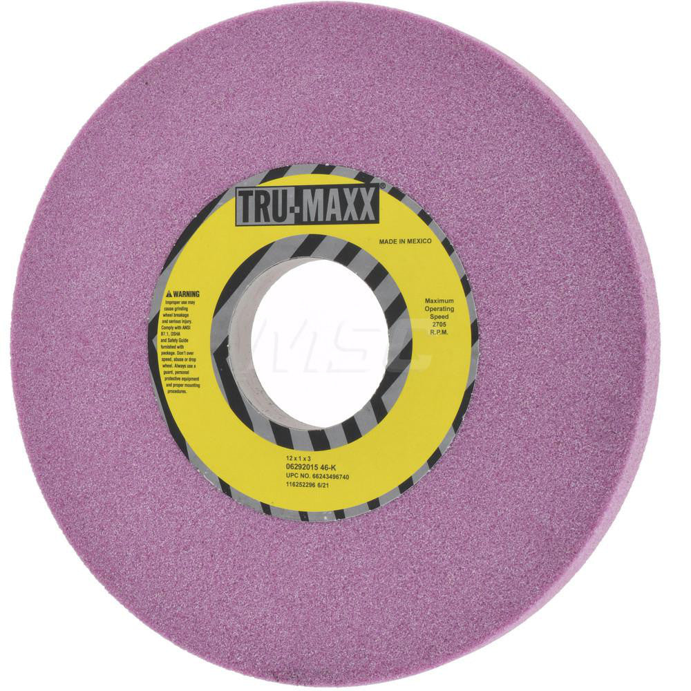 Tru-Maxx 66243496740 Surface Grinding Wheel 12" Dia, 1" Thick, 3" Hole, 46 Grit, K Hardness