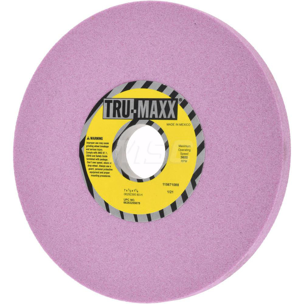 Tru-Maxx 66253255678 Surface Grinding Wheel 7" Dia, 1/2" Thick, 1-1/4" Hole, 80 Grit, H Hardness