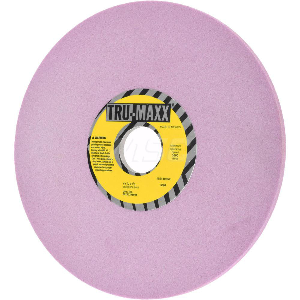 Tru-Maxx 66253255604 Surface Grinding Wheel 8" Dia, 1/4" Thick, 1-1/4" Hole, 80 Grit, K Hardness