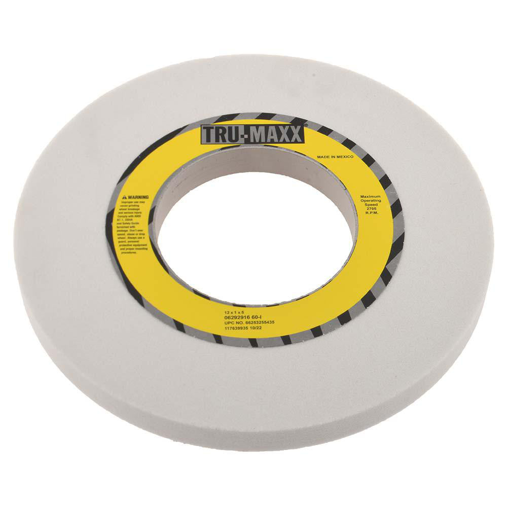 Tru-Maxx 66253255435 Surface Grinding Wheel 12" Dia, 1" Thick, 5" Hole, 60 Grit, I Hardness