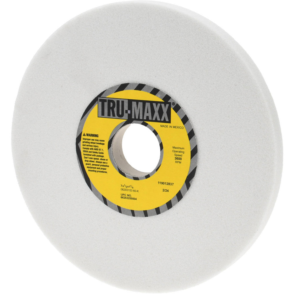 Tru-Maxx 66253255504 Surface Grinding Wheel 7" Dia, 1/2" Thick, 1-1/4" Hole, 60 Grit, K Hardness