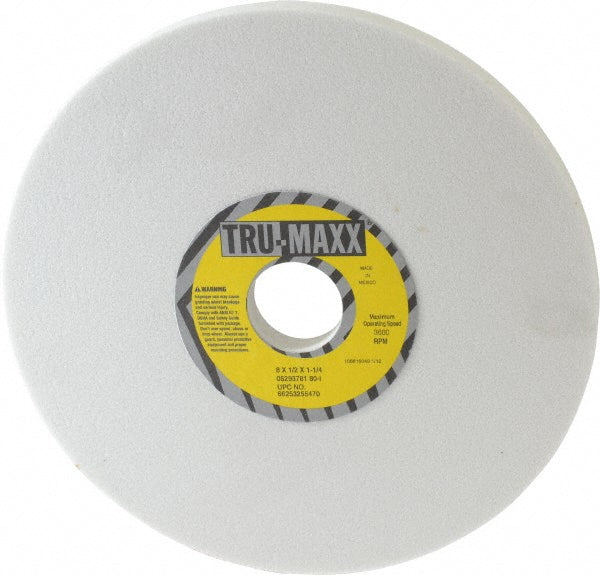 Tru-Maxx 66253255470 Surface Grinding Wheel 8" Dia, 1/2" Thick, 1-1/4" Hole, 80 Grit, I Hardness