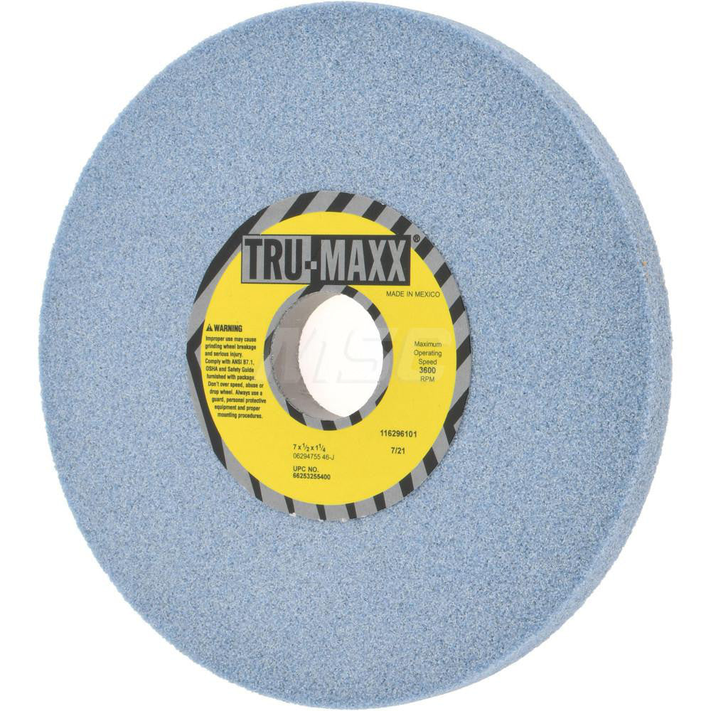 Tru-Maxx 66253255400 Surface Grinding Wheel 7" Dia, 1/2" Thick, 1-1/4" Hole, 46 Grit, J Hardness