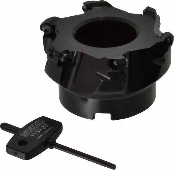 Seco 00086840 3.15" Cut Diam, 1" Arbor Hole, 0.138" Max Depth of Cut, 43° Indexable Chamfer & Angle Face Mill