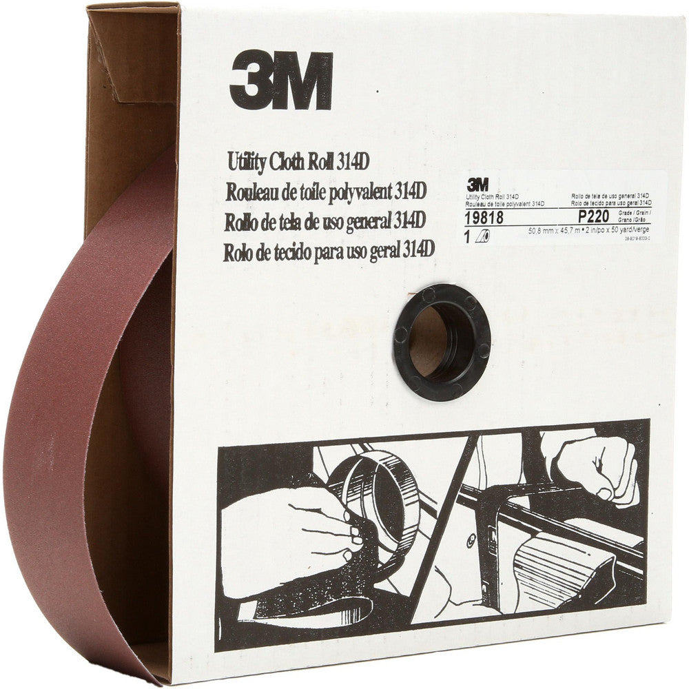 3M 7000118538 2" x 50 Yd 220 Grit Aluminum Oxide Shop Roll
