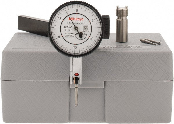 Mitutoyo 513-442-10T Test Indicator Kit 9 Pc, 0.0600" Max, 1.5748" Dial Dia, 0-15-0, 0.0005" Accuracy