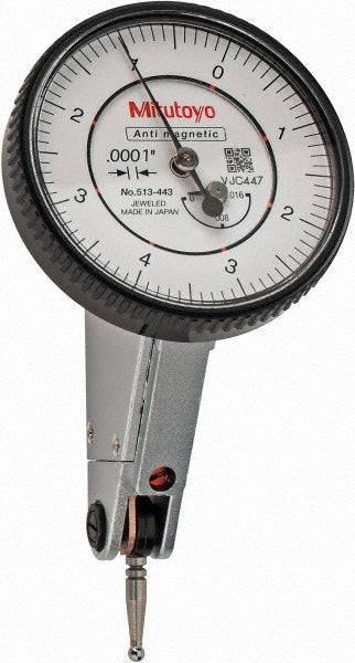 Mitutoyo 513-443-10A Horizontal Dial Test Indicator 0.0160" Max, 0-4-0 Dial Reading, 0.000200" Accuracy
