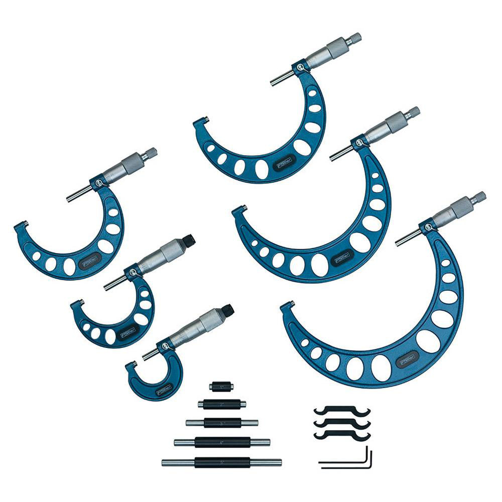 Fowler 52-215-006-1 Mechanical Outside Micrometer Set 6 Pc, 0 to 6" Measurement