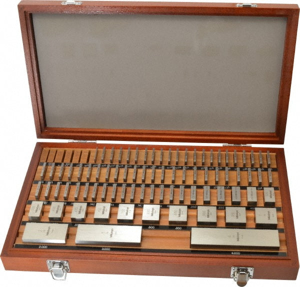 Mitutoyo 516-403-26 Gage Block Set 0.05 to 4'' Range, 81 Pc, AS-1 Grade, Steel