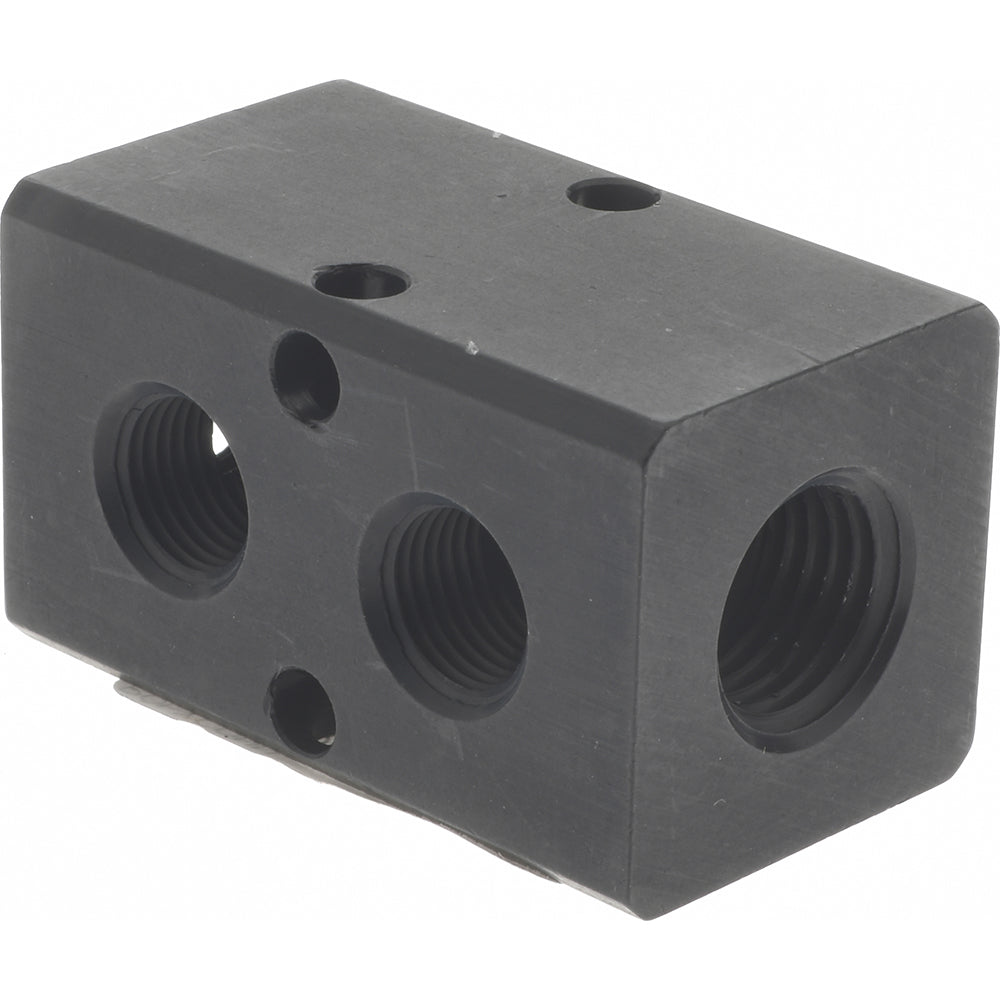 Polyconn PCM10-125-02B Manifold 1/4" Inlet, 1/8" Outlet, 2 Inlet Ports, 2 Outlet Ports, 1.75" OAL, 1" OAW, 1" OAH