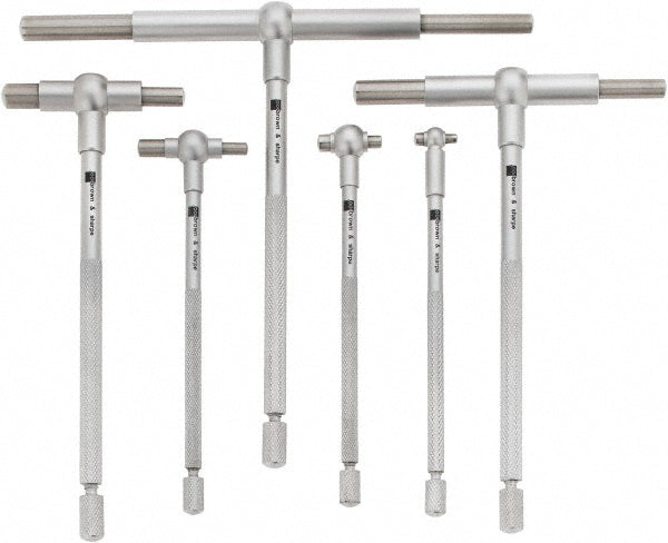 TESA Brown & Sharpe 599-591-20 Telescoping Gage Set 5/16 to 6", 6 Pc, Satin Chrome Finish, Includes Plastic Case
