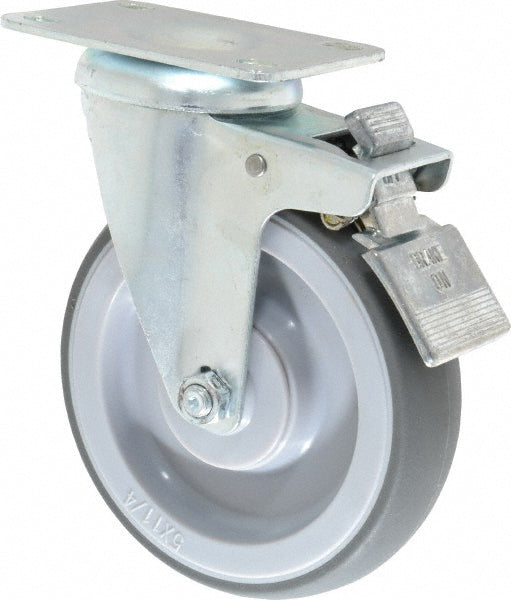 Shepherd 110326 Swivel Top Plate Caster Thermoplastic Rubber, 5" Wheel Dia, 1-1/4" Wheel Width, 200 lb Capacity, 6-1/4" OAH