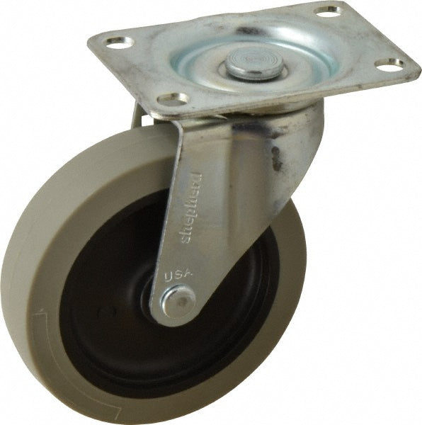 Shepherd 102052 Swivel Top Plate Caster Polyurethane, 4" Wheel Dia, 15/16" Wheel Width, 150 lb Capacity, 4-3/4" OAH