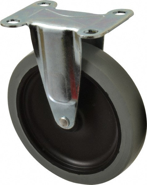 Shepherd 102871 Rigid Top Plate Caster Thermoplastic Rubber, 5" Wheel Dia, 15/16" Wheel Width, 135 lb Capacity, 5-3/4" OAH