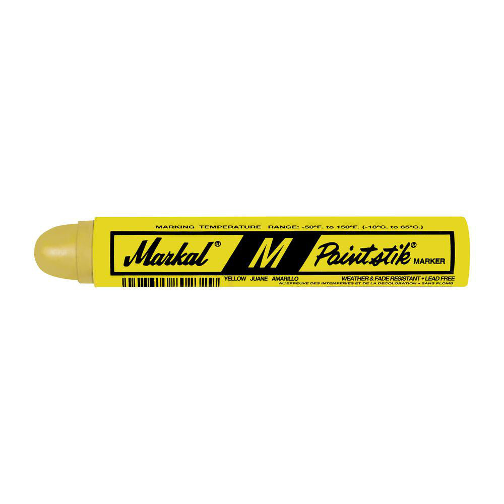 Markal 81921 Solid Paint Marker Yellow, Oil Base, Round Tip