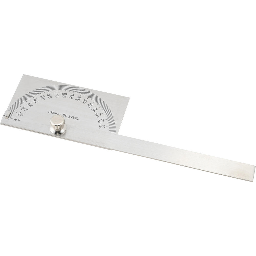 Value Collection 06475172 6 Inch Long Blade, 180° Max Measurement, 1° Dial Graduation, Rectangular Head Protractor