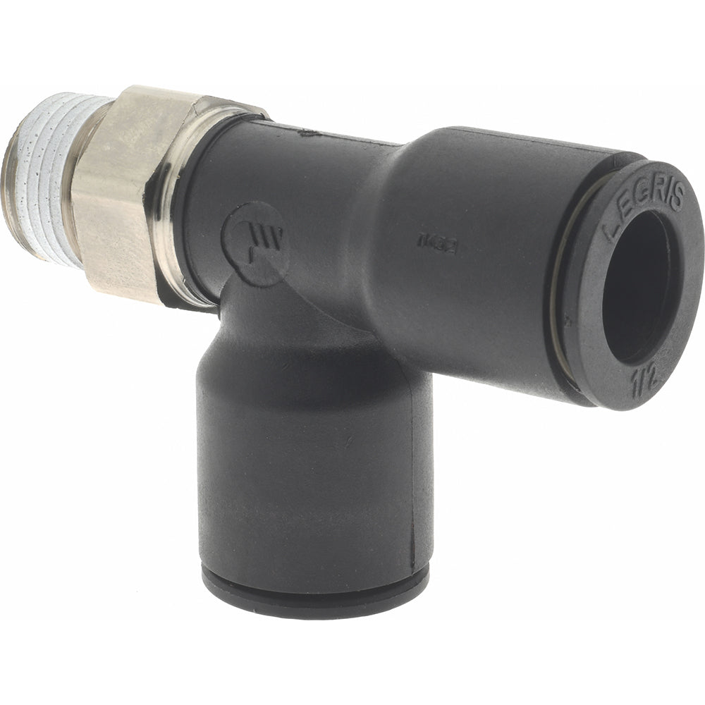 Legris 3103 62 18 Push-To-Connect Tube Fitting Male Run Tee, 3/8" Thread, 1/2" OD
