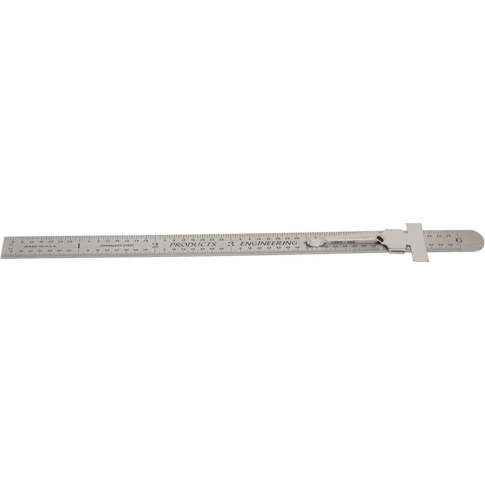 PEC Tools 7202-SS6 Steel Rule 6" OAL, English & Decimal Graduation, Flexible, 1/2" OAW
