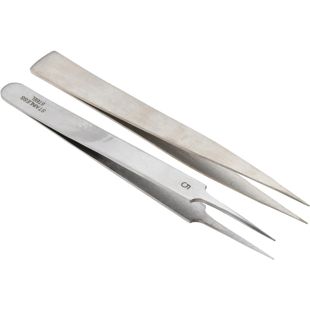 Value Collection 10405-SS Precision Tweezer 5-SS, Stainless Steel, Extra Fine Tip, 4-1/2" OAL