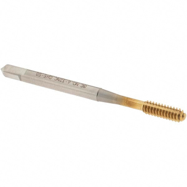 OSG 1400110205 Thread Forming Tap #6-32 UNC, 2B Class of Fit, Bottoming Chamfer, Cobalt, TiN Finish