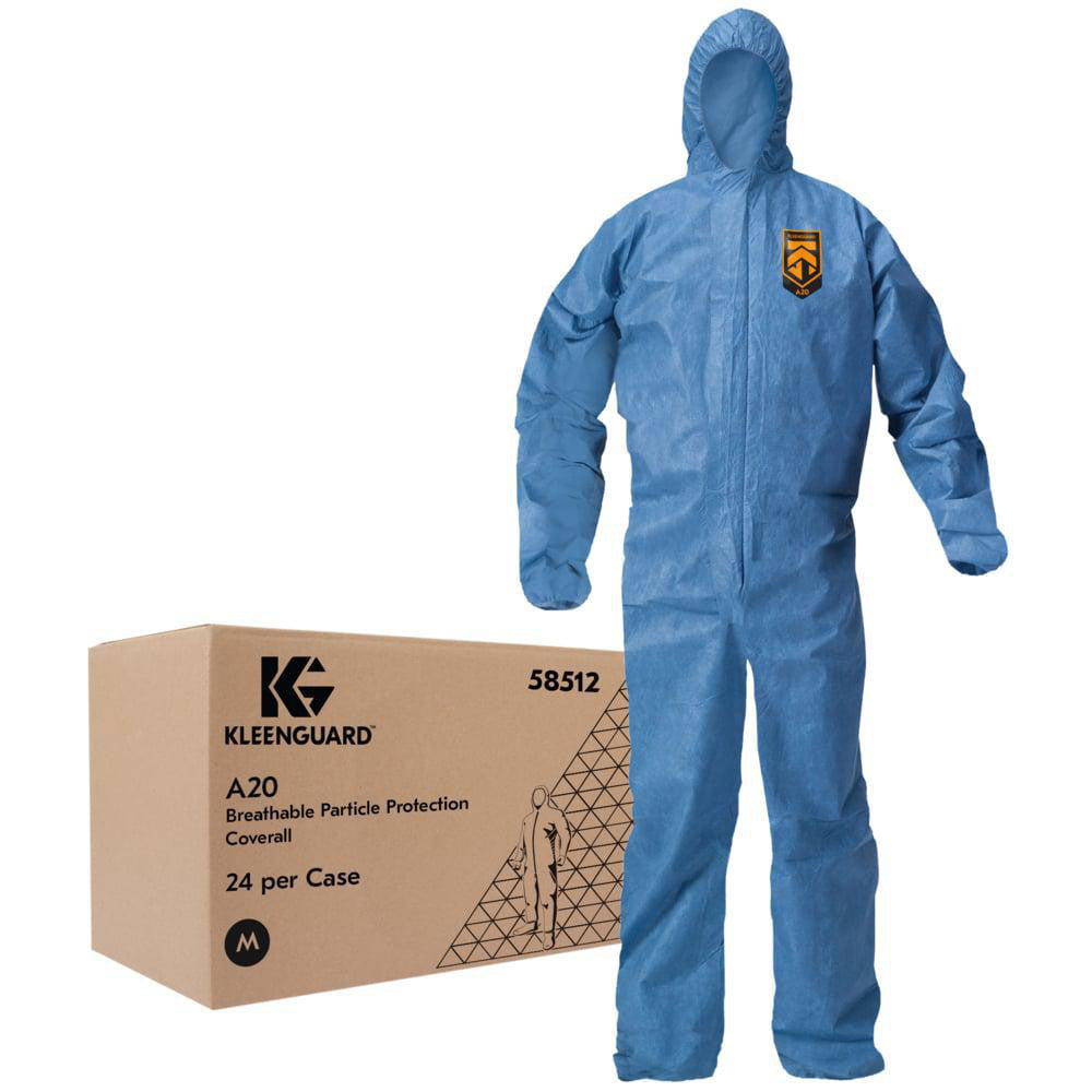 KleenGuard 58512 Disposable Coveralls Particle Protection Protection, Size Medium, SMMMS, Zipper Closure