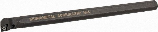 Kennametal 1094671 Indexable Boring Bar A08RSCLPR2, 15.24 mm Min Bore Dia, Right Hand Cut, 1/2" Shank Dia, -5 ° Lead Angle, Steel