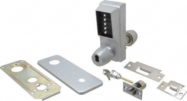 Kaba Access 1021B-26D-41 1-3/8 to 2-1/4" Door Thickness, Satin Chrome Pushbutton Knob Lockset