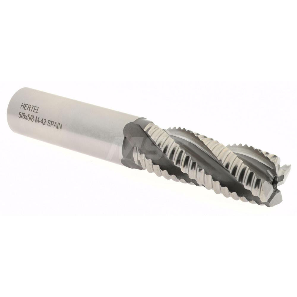 Hertel 06821680 Roughing End Mill 5/8" Dia, 4 Flute, Single End, Cobalt