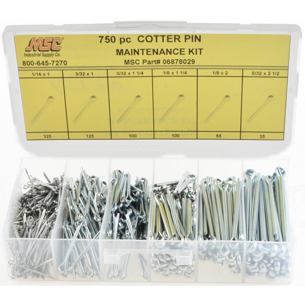 Value Collection NFC-KIT231 750 Piece, 1/16 to 5/32" Pin Diam, Cotter Pin Assortment