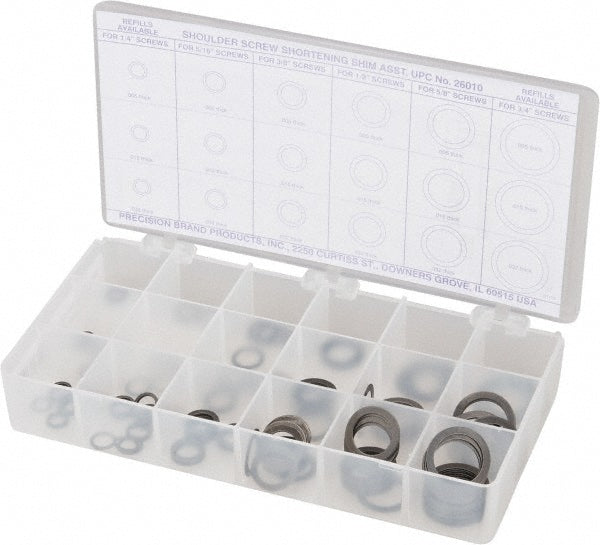 Precision Brand Products 26010 270 Piece, 1/4 to 3/4" Screw, Grade 1075 Spring Steel Flat Washer Assortment