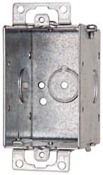 Cooper Crouse-Hinds TP218 Electrical Switch Box Steel, Rectangle, 3" OAH, 2" OAW, 2-1/2" OAD, 1 Gang