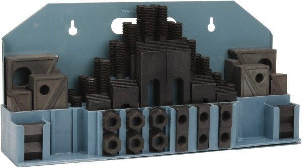 Value Collection 400-3740 Fixture Clamp Step Block & Clamp Set 52 Pc, 5/8-11 Stud Thread, 11/16" T-Slot, 1" Step Block Width