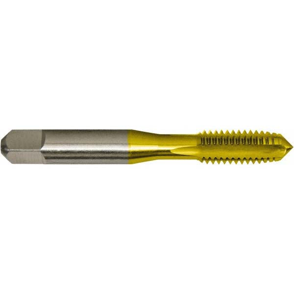 Greenfield Threading 306309 Straight Flute Tap 1/2-13 UNC, 4 Flute, Plug Chamfer, 3 & 3B Class of Fit, High-Speed Steel, Titanium Nitride Finish