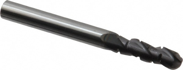 ProMax 122-01614 Roughing & Finishing End Mill 1/4" Dia, 3 Flutes, Ball End, Solid Carbide