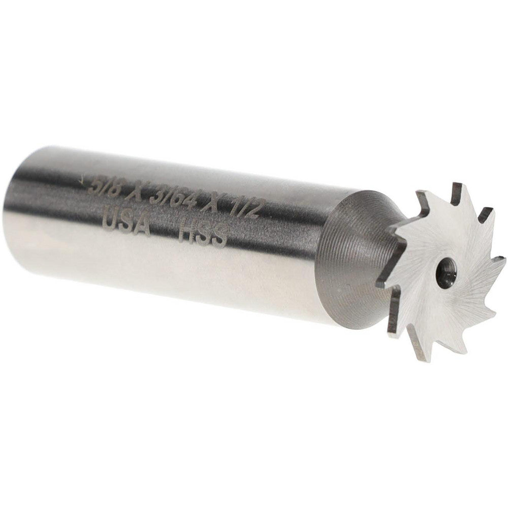 MOON CUTTERS CO. NWKY62-364 Woodruff Keyseat Cutter 0.625" Cut Dia, 0.0469" Cut Width, 1/2" Shank Dia, Straight Tooth