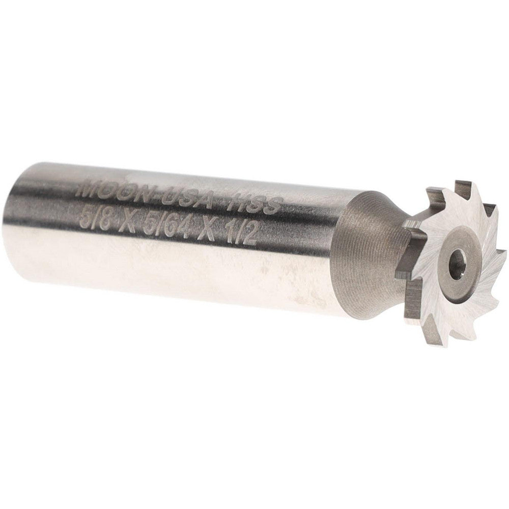 MOON CUTTERS CO. NWKY62-564 Woodruff Keyseat Cutter 0.625" Cut Dia, 0.0781" Cut Width, 1/2" Shank Dia, Straight Tooth